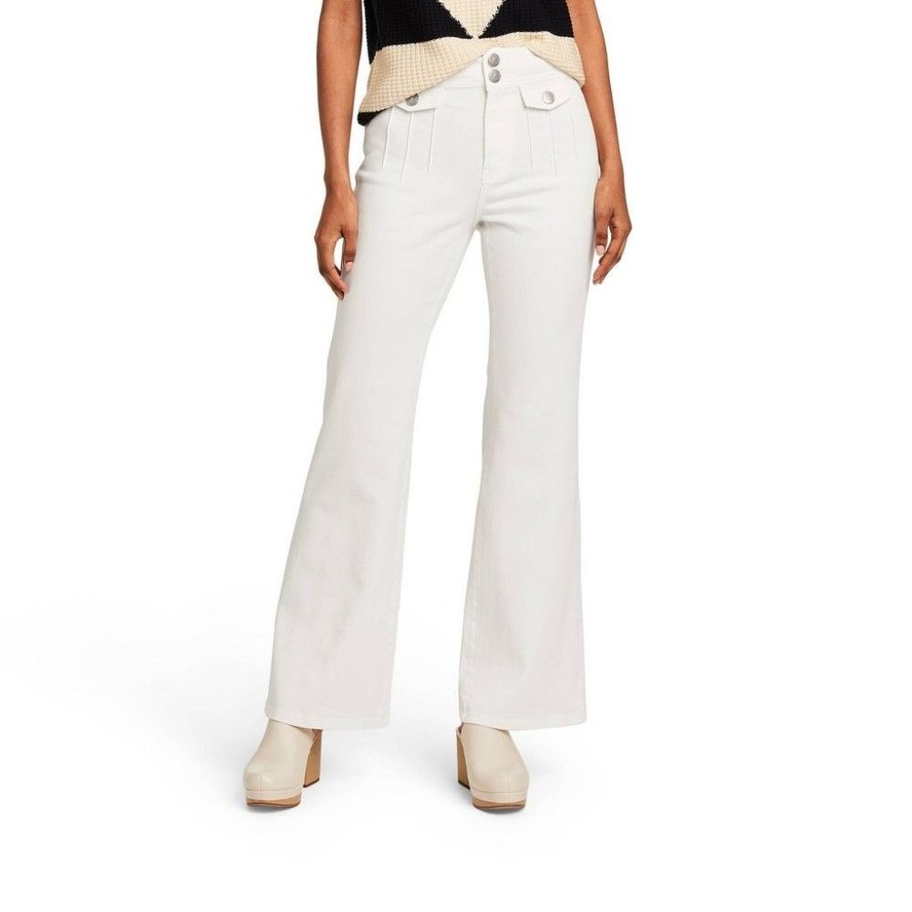 Women's High-Rise Flare Jeans Victor Glemaud x Target White Size 16